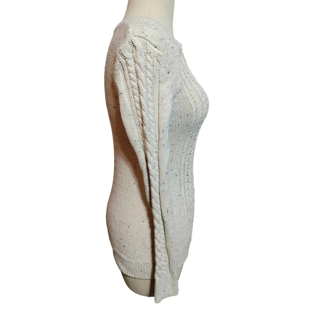 Old Navy cream color cable knit sweater woman small long sleeve - Picture 9 of 9